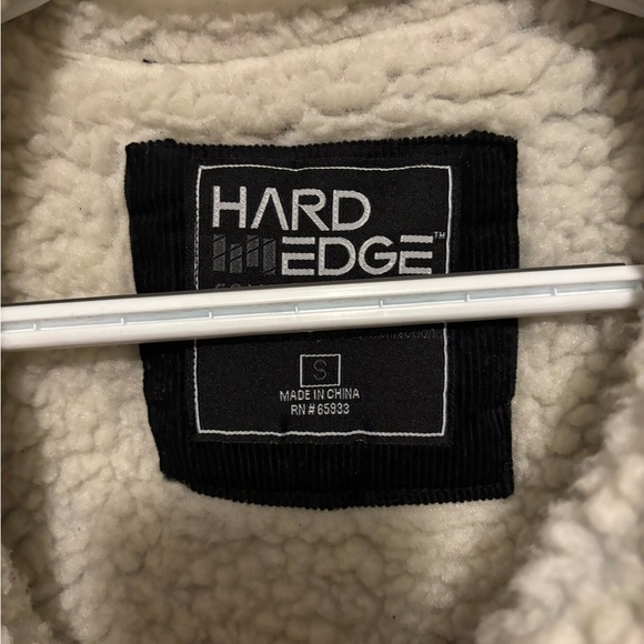 Hard Edge Men's Black Corduroy Jacket with Sherpa Collar Size Small - Picture 7 of 8